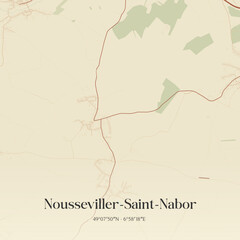 Fototapeta premium Vintage map of Nousseviller-Saint-Nabor, France.
