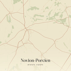 Obraz premium Vintage map of Novion-Porcien, France.