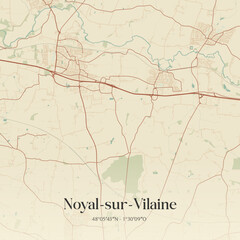 Fototapeta premium Vintage map of Noyal-sur-Vilaine, France.