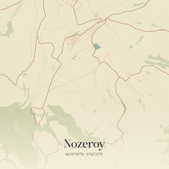 Obraz premium Vintage map of Nozeroy, France.
