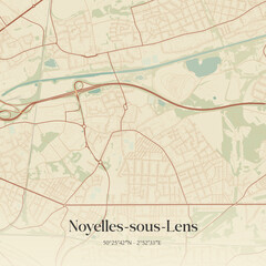 Obraz premium Vintage map of Noyelles-sous-Lens, France.