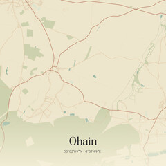 Obraz premium Vintage map of Ohain, France.