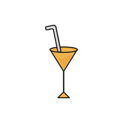 cocktail drink glass icon vector design flat style