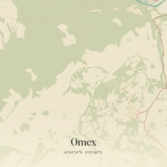 Obraz premium Vintage map of Omex, France.