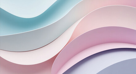 Abstract pastel color wave shapes flowing smoothly background. AI Generated