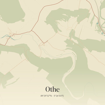 Vintage map of Othe, France.
