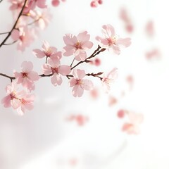 Naklejka premium Blooming pink sakura flowers fresh and natural floral aesthetic for wallpapers and design photo