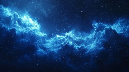 Obraz premium Stunning Blue Nebula Space Background Cosmic Clouds and Stars