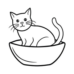 cat in bowl icon 