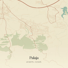Obraz premium Vintage map of Palaja, France.