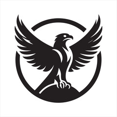 falcon silhouette vector logo illustration