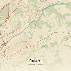 Obraz premium Vintage map of Panazol, France.