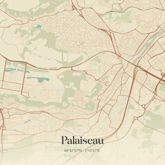 Obraz premium Vintage map of Palaiseau, France.