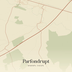 Obraz premium Vintage map of Parfondrupt, France.