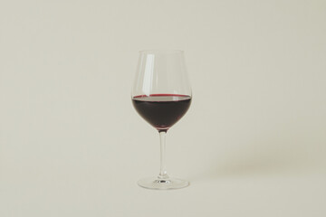 Elegance in a Glass: A single, stemmed glass, filled with rich, red wine, stands alone, suggesting luxury, celebration, and the simple pleasure of a refined drink.