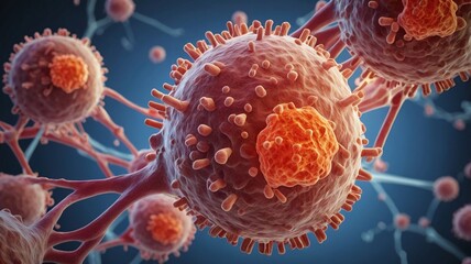 close-up Illustration of a bacteria, virus cells
