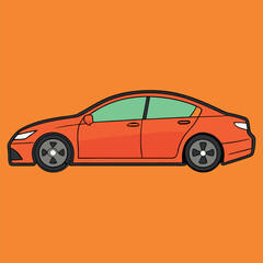 Obraz premium red sports car vector