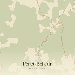Obraz premium Vintage map of Péret-Bel-Air, France.
