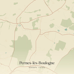 Obraz premium Vintage map of Pernes-lès-Boulogne, France.