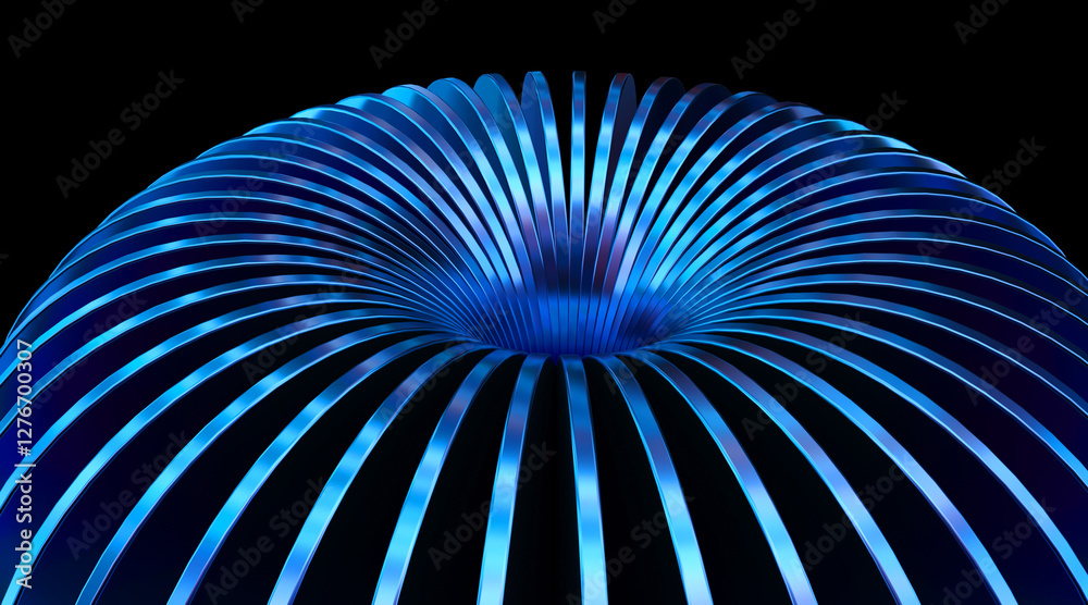Fototapete abstract iridescent round cylinder shapes with colorful gradient. 3d rendering illustration for grap