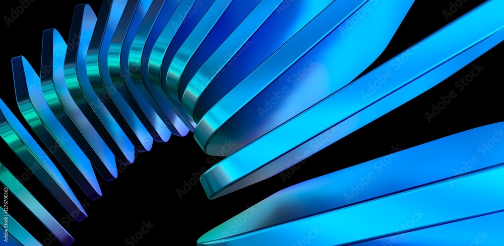 Fototapete abstract iridescent square box shapes with colorful gradient. 3d rendering illustration for graphic design, presentation or background
