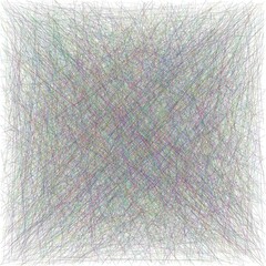 abstract background made by thousands of hundreds of straight colored lines with different color and inplication on white