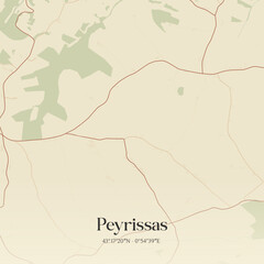 Obraz premium Vintage map of Peyrissas, France.