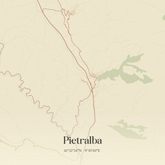 Obraz premium Vintage map of Pietralba, France.