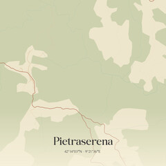 Obraz premium Vintage map of Pietraserena, France.