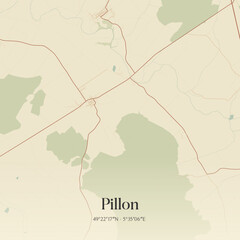 Obraz premium Vintage map of Pillon, France.