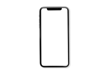 Smartphone with white blank screen mockup isolated on white background. Smartphone business infographic mockups of web site or design app