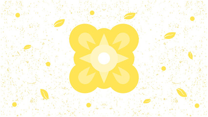 Flower, floral, nature flat design background in yellow pastel color style portrait. Vector illustration. Suitable for poster, wallpaper, banner and wall art.