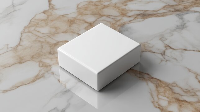 A 3D image of a single square tile centered on a white floor