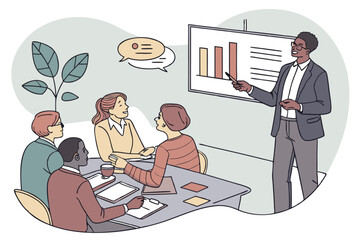 Business Arts illustration people working in office