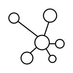 Hub network connection icon, outline style hub network connection, connection icon in flat style illustration isolated on white background.