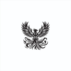 Elegant Black Phoenix Tattoo Design – Symbol of Rebirth & Strength