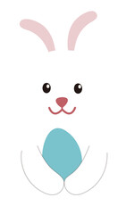 
Cute spring white bunny.
Easter rabbit.
Flat stock vector illustration.
Good for card,poster, banner, leaflet.
Transparent background.