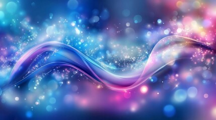 Fototapeta premium Sparkling blue and purple backdrop with streaks of light. 