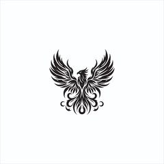 Elegant Black Phoenix Tattoo Design – Symbol of Rebirth & Strength
