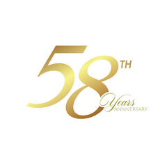 58th-anniversary celebration design template. 58 years vector and illustration
