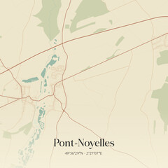 Naklejka premium Vintage map of Pont-Noyelles, France.
