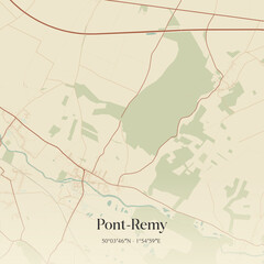 Obraz premium Vintage map of Pont-Remy, France.