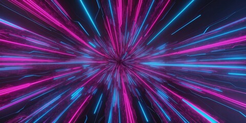 Blue and Red Light Streaks in Abstract Pattern