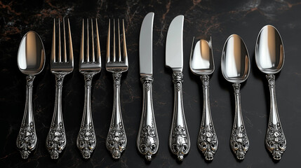 Elegant cutlery set display