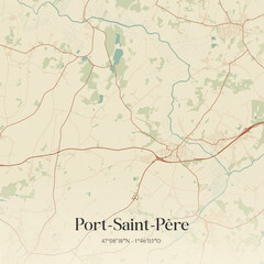 Obraz premium Vintage map of Port-Saint-Père, France.