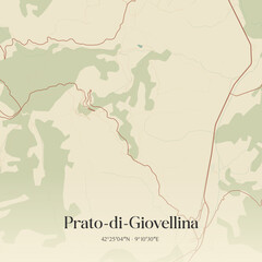 Obraz premium Vintage map of Prato-di-Giovellina, France.