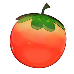 3d glass red tomato