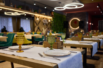 A beautifully designed restaurant interior with modern aesthetics and stylish lighting