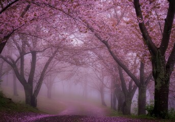 Fototapeta premium Beautiful cherry blossom background
