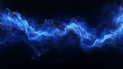 A black background with abstract blue speed lines, illustrating speed and dynamic movement
